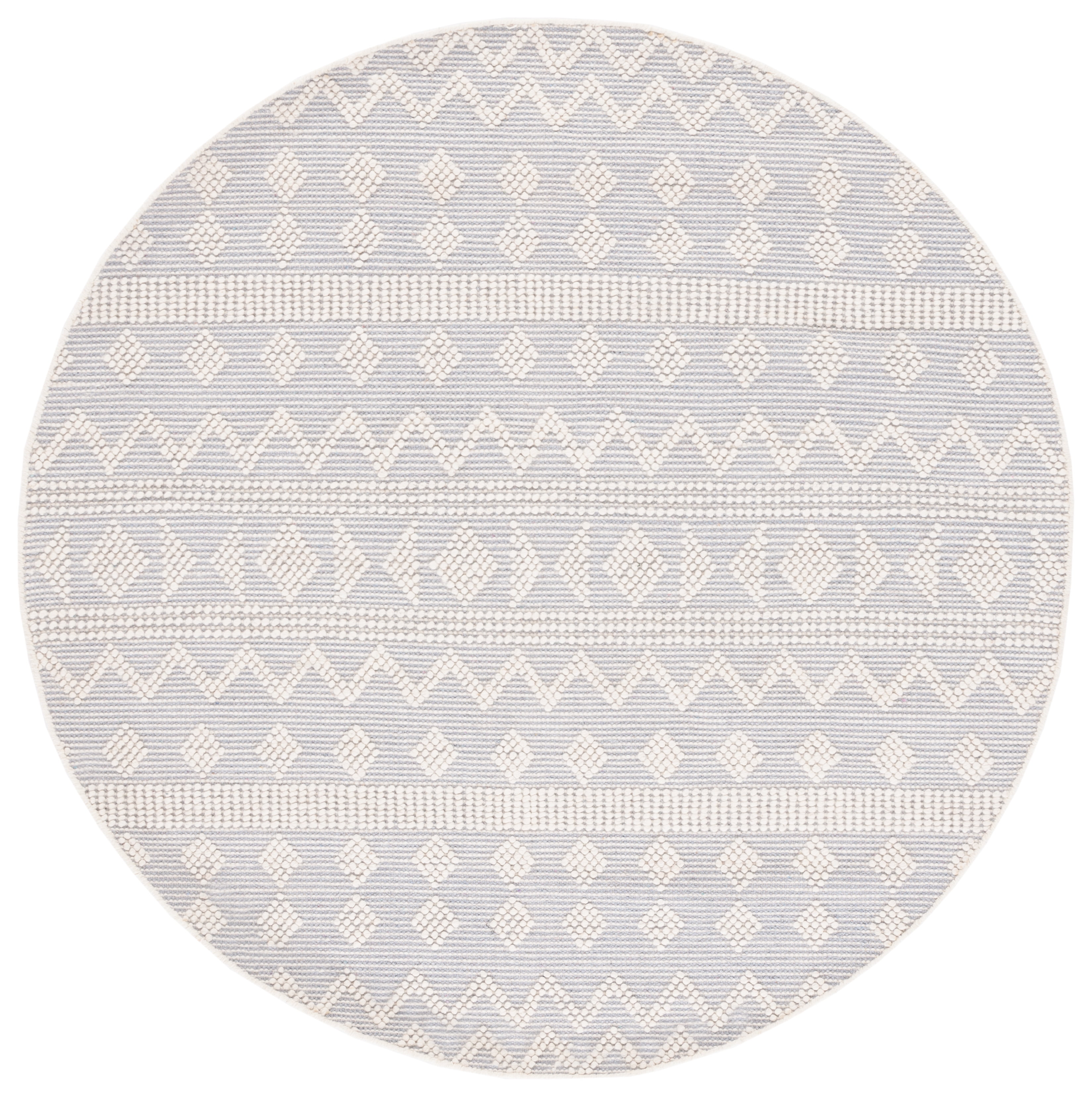 SAFAVIEH Natura Athens Southwestern Area Rug, Ivory/Light Blue, 6' x 6' Round