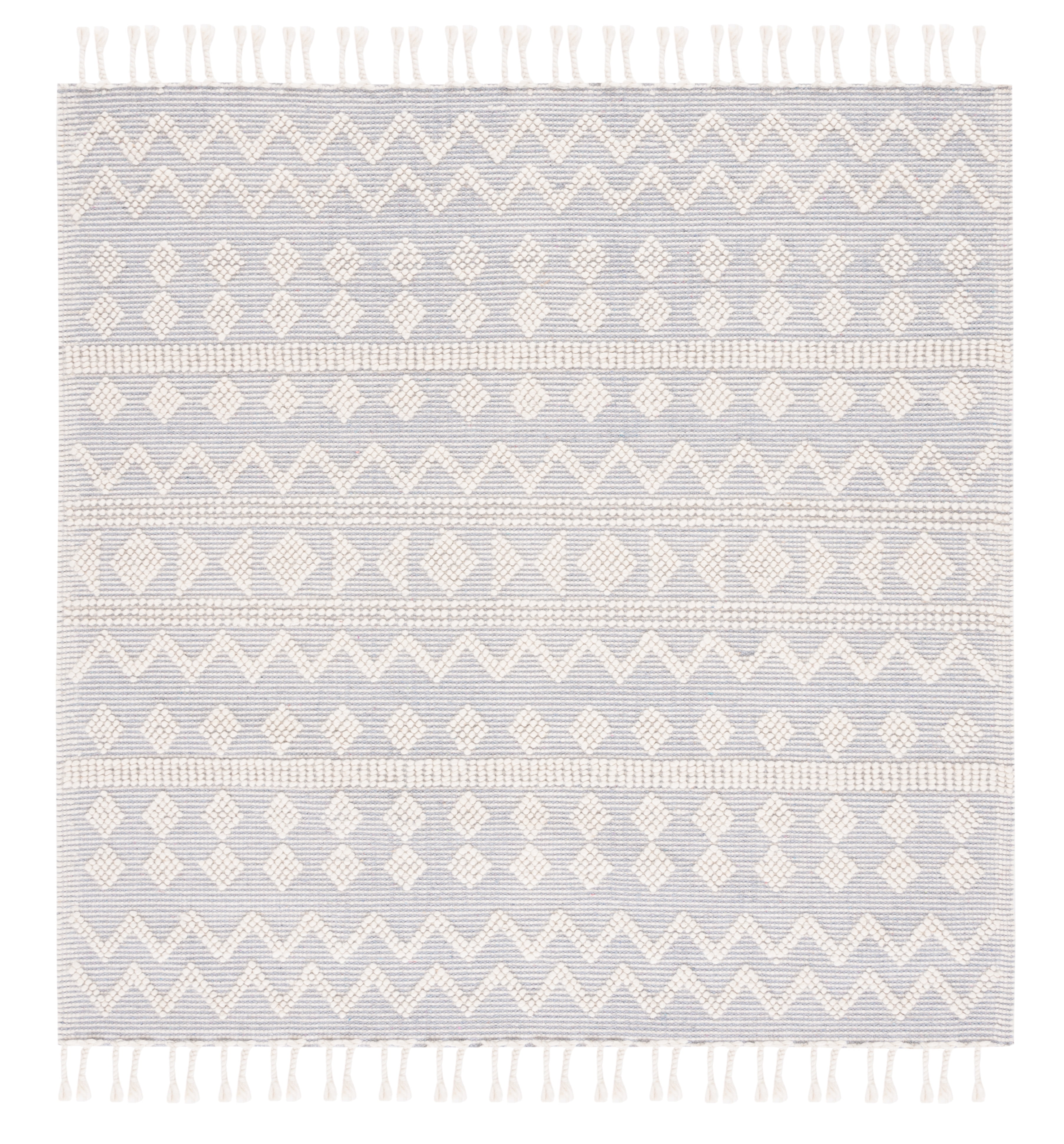 SAFAVIEH Natura Athens Southwestern Area Rug, Ivory/Light Blue, 6' x 6' Square