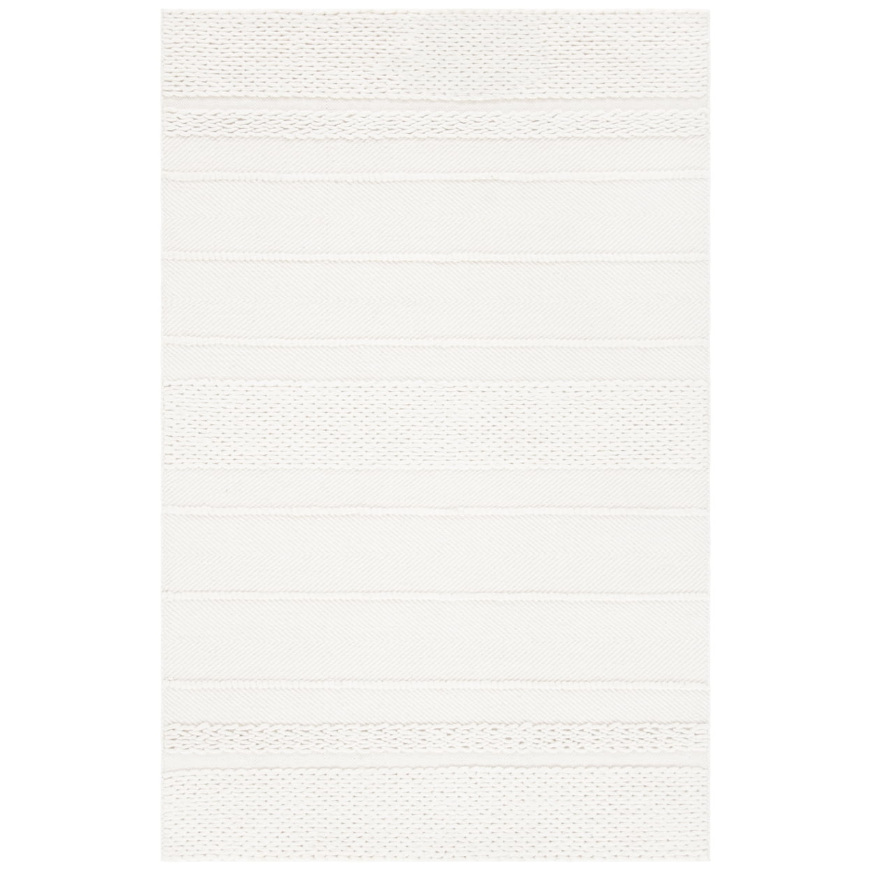Ivory Elegance Hand-Tufted Wool Rectangular Area Rug, 5' x 8'