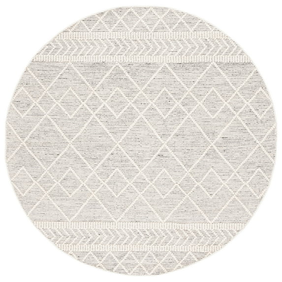 SAFAVIEH Natura Bedelia Geometric Area Rug, Ivory/Black, 6' x 6' Round
