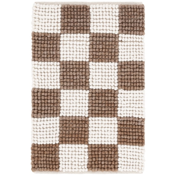SAFAVIEH Natura Blazhe Checkered Area Rug, Brown/Ivory, 3' x 5'