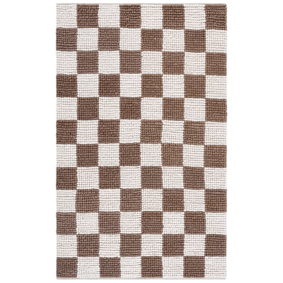 SAFAVIEH Natura Blazhe Checkered Area Rug, Brown/Ivory, 4' x 6'