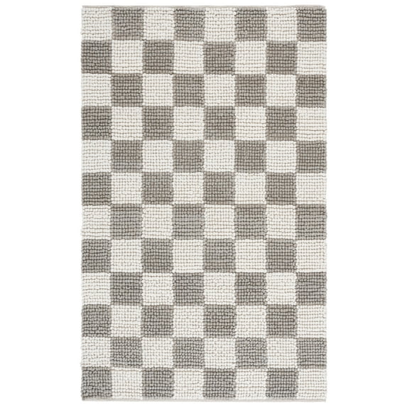 SAFAVIEH Natura Blazhe Checkered Area Rug, Gray/Ivory, 6' x 9'