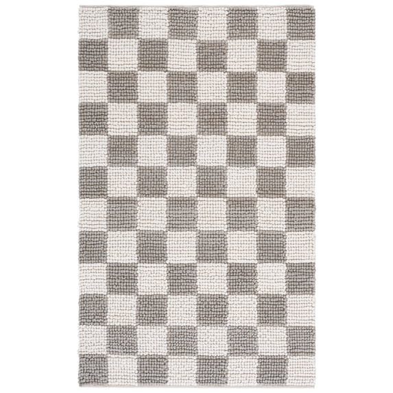 SAFAVIEH Natura Blazhe Checkered Area Rug, Gray/Ivory, 8' x 10'