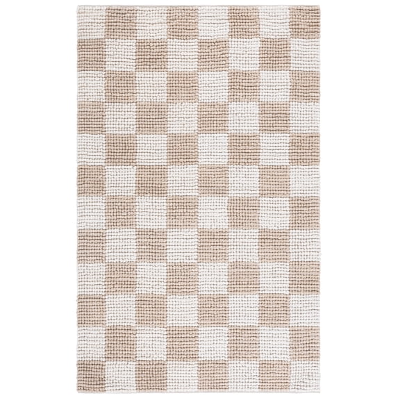 SAFAVIEH Natura Blazhe Checkered Area Rug, Taupe/Ivory, 4' x 6'