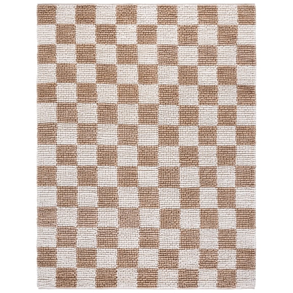 SAFAVIEH Natura Blazhe Checkered Area Rug, Taupe/Ivory, 8' x 10'