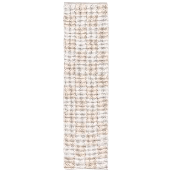 SAFAVIEH Natura Blazhe Checkered Runner Rug, Beige/Ivory, 2'3" x 8'