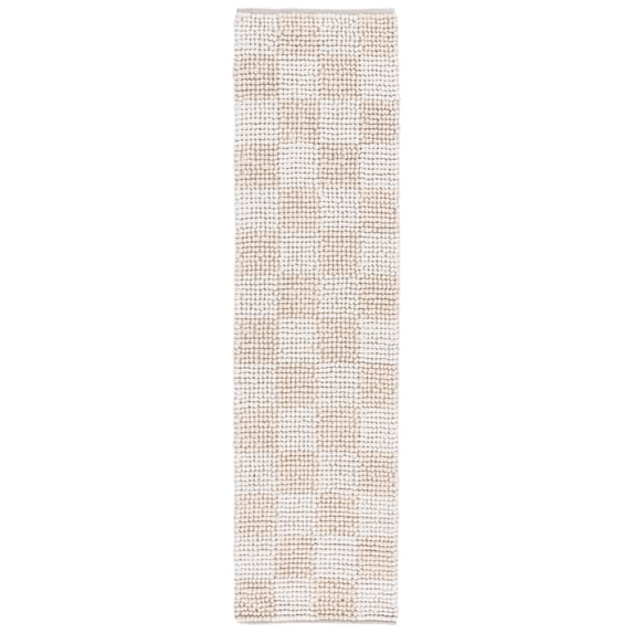 SAFAVIEH Natura Blazhe Checkered Runner Rug, Beige/Ivory, 2'3" x 8'