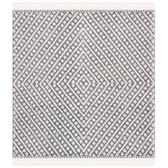 SAFAVIEH Natura Bradach Geometric Area Rug, Ivory/Black, 8' x 8' Square