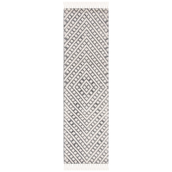 SAFAVIEH Natura Bradach Geometric Runner Rug, Ivory/Black, 2'3" x 10'