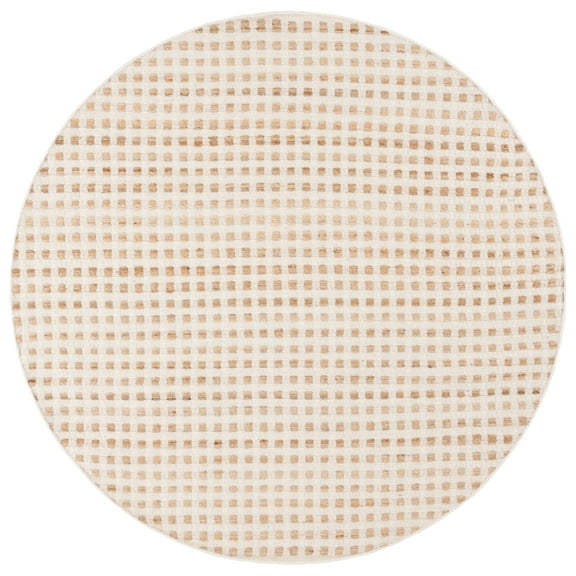 SAFAVIEH Natura Branislav Geometric Area Rug, Natural/Ivory, 6' x 6' Round