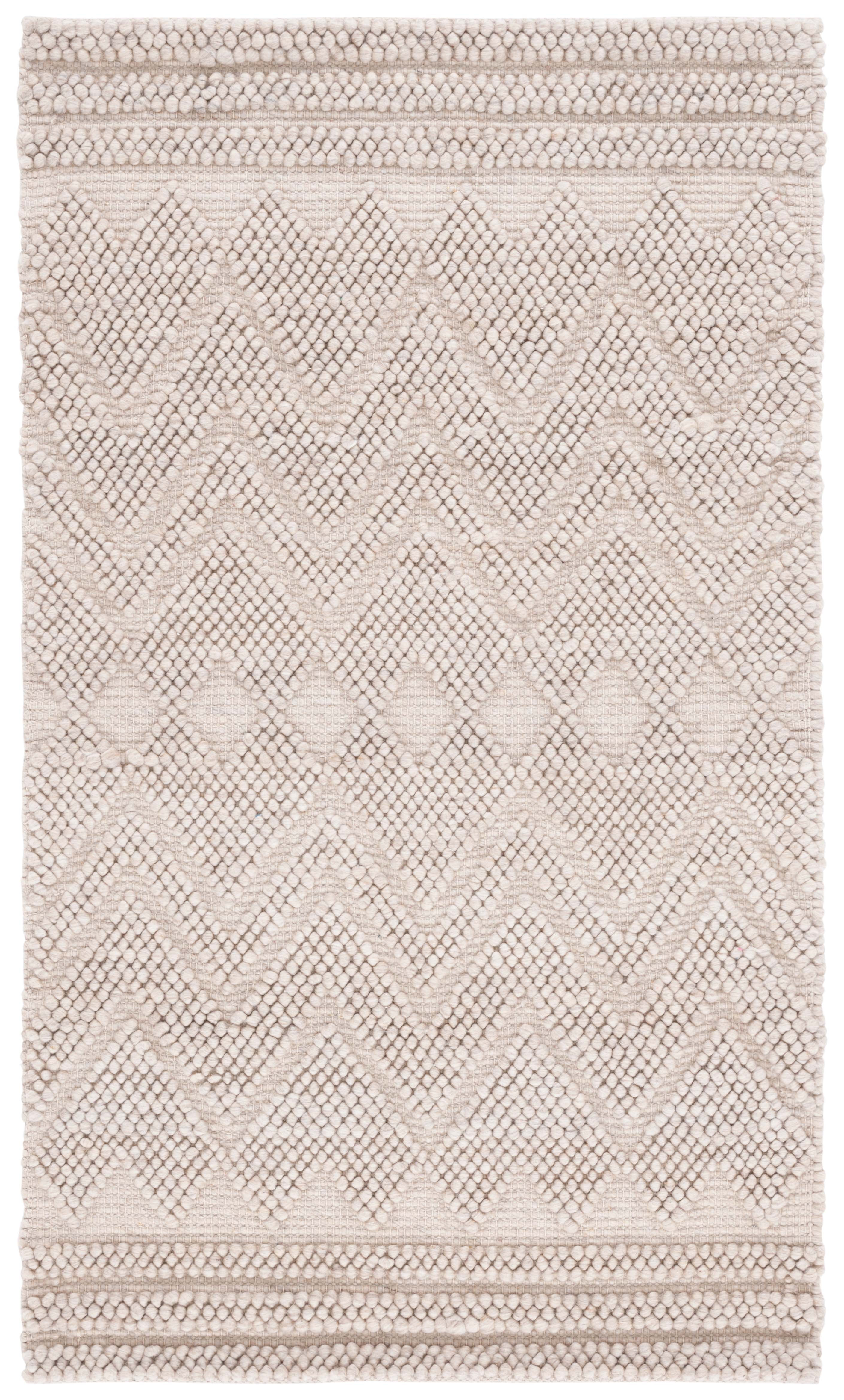 Beige Flat Woven Handmade Wool Area Rug, 3' x 5'