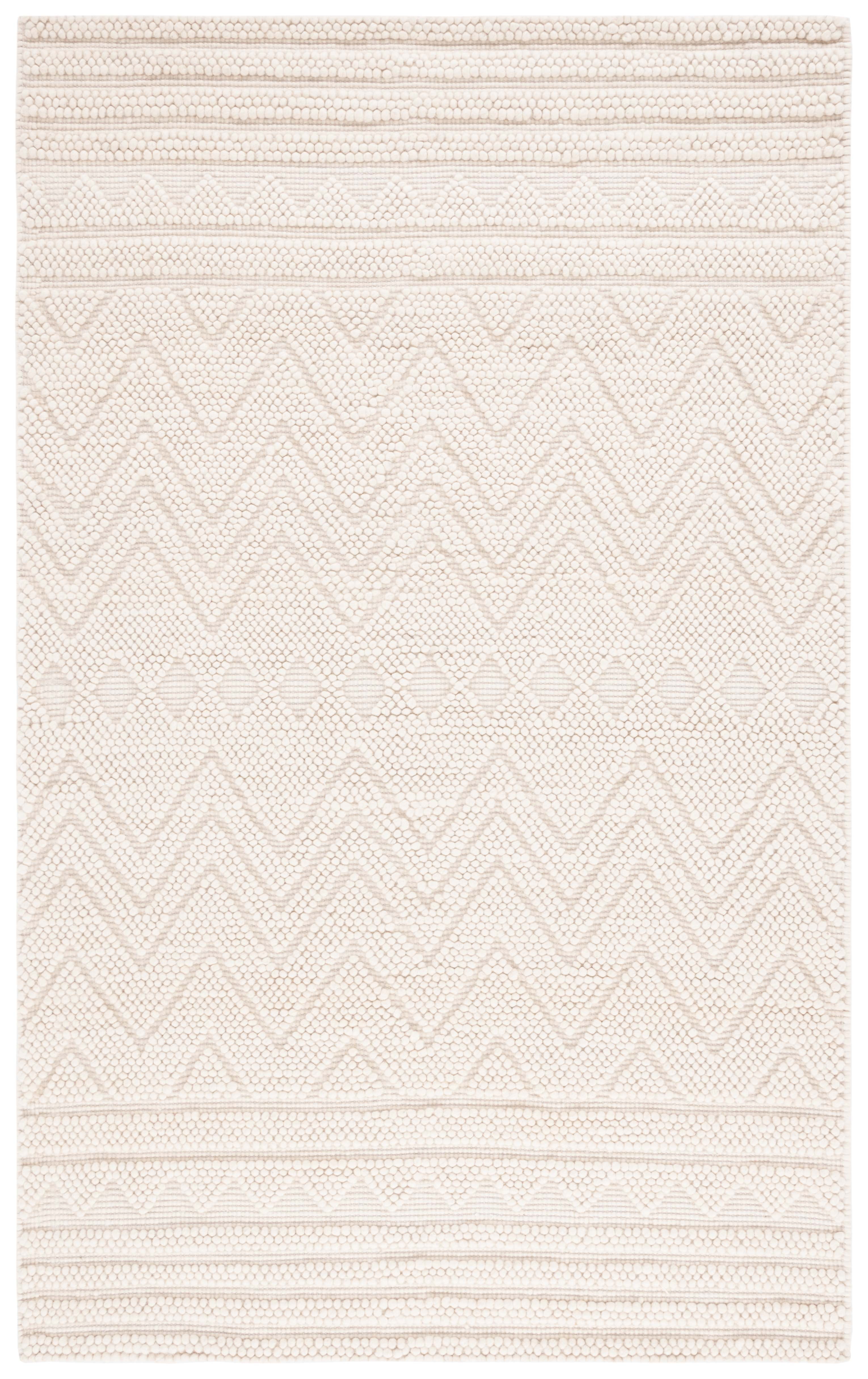 Handmade Light Beige Wool Flat Woven Rectangular Area Rug 6' x 9'