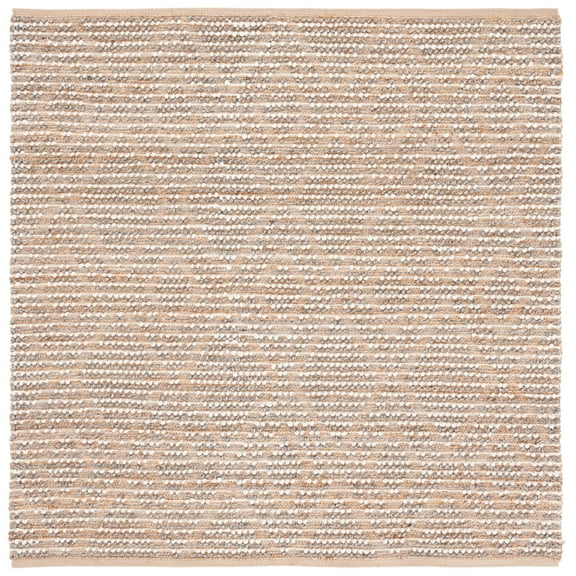 SAFAVIEH Natura Britta Diamond Area Rug, Natural/Grey, 6' x 6' Square