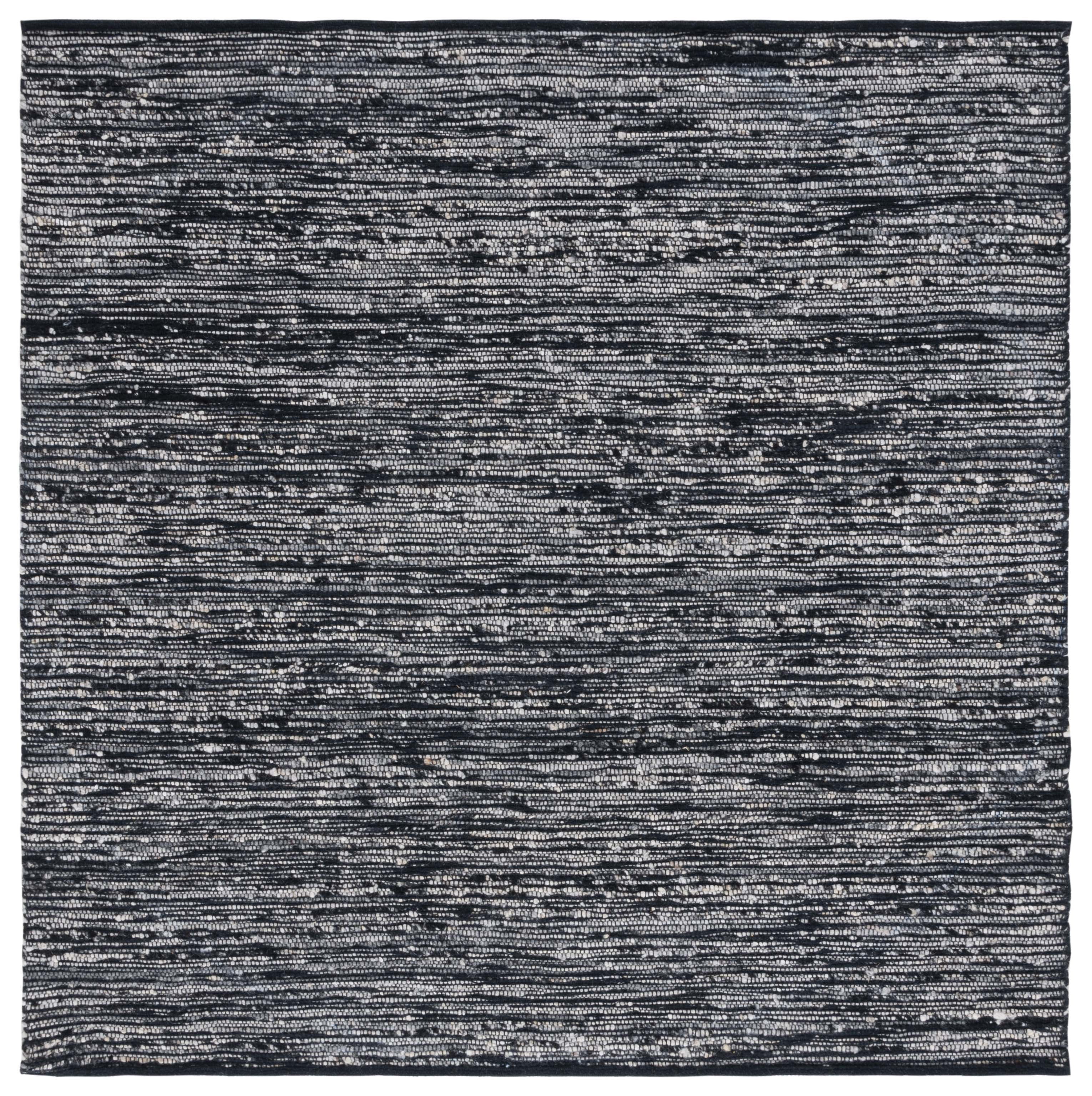 Natura Black and Gray Handwoven Wool Area Rug