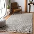 thumbnail image 1 of SAFAVIEH Natura Calanthia Geometric Fringe Area Rug, Ivory/Black, 6' x 9', 1 of 5