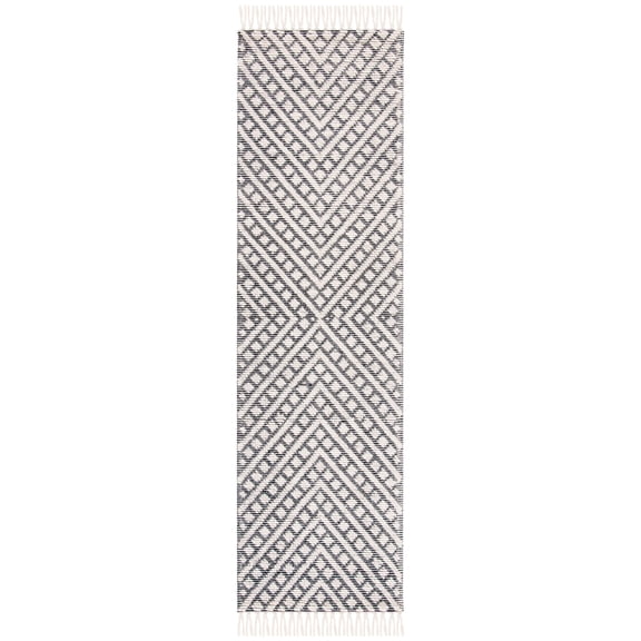 SAFAVIEH Natura Calanthia Geometric Runner Rug, Ivory/Black, 2'3" x 10'