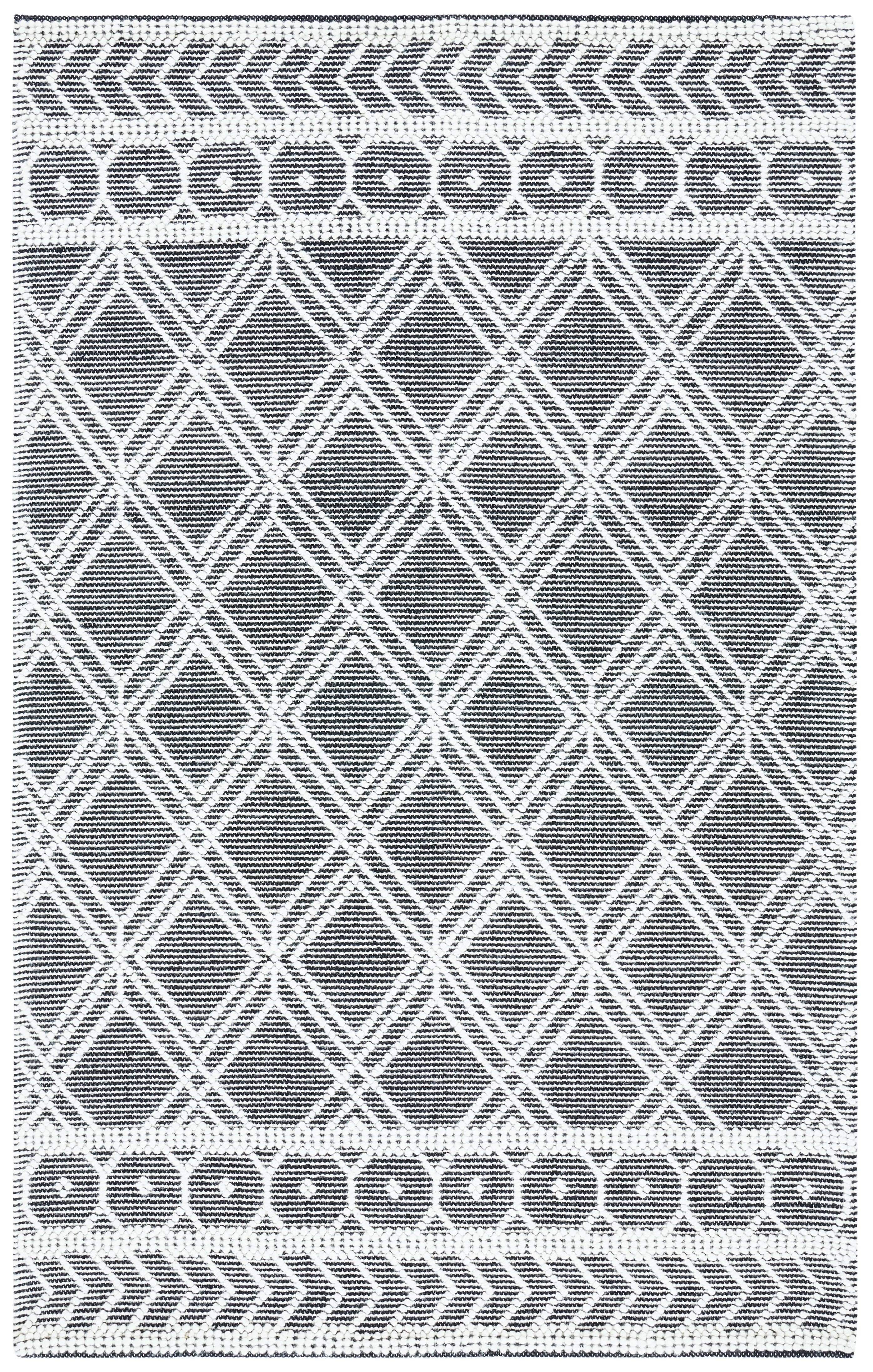SAFAVIEH Natura Calleigh Geometric Area Rug, Ivory/Black, 4' x 6'