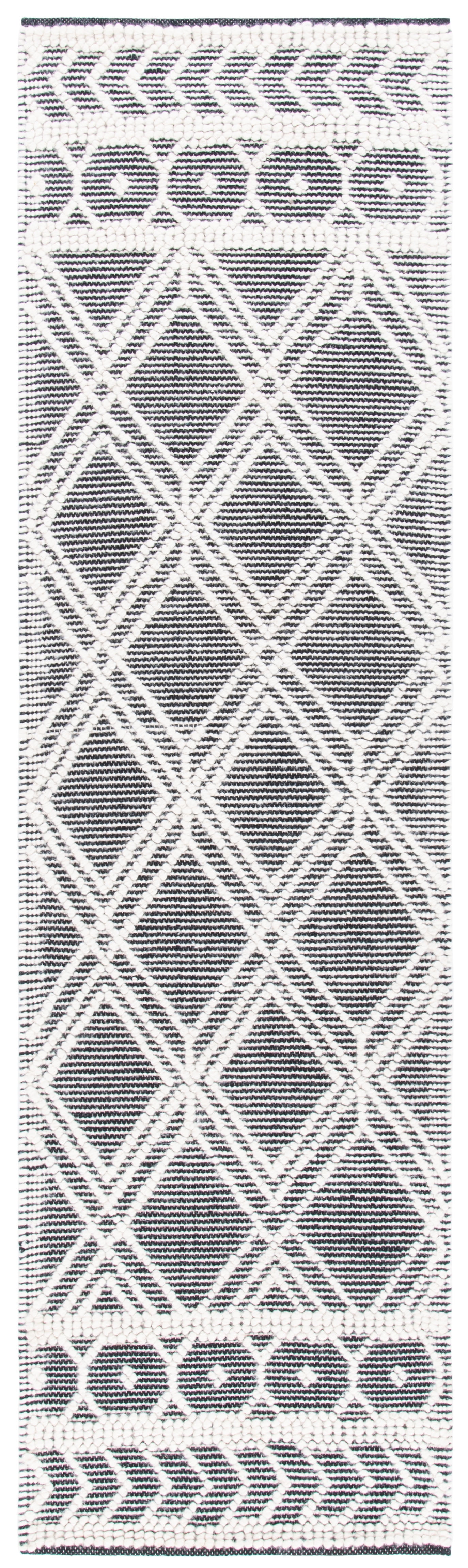 SAFAVIEH Natura Calleigh Geometric Runner Rug, Ivory/Black, 2'3" x 8'