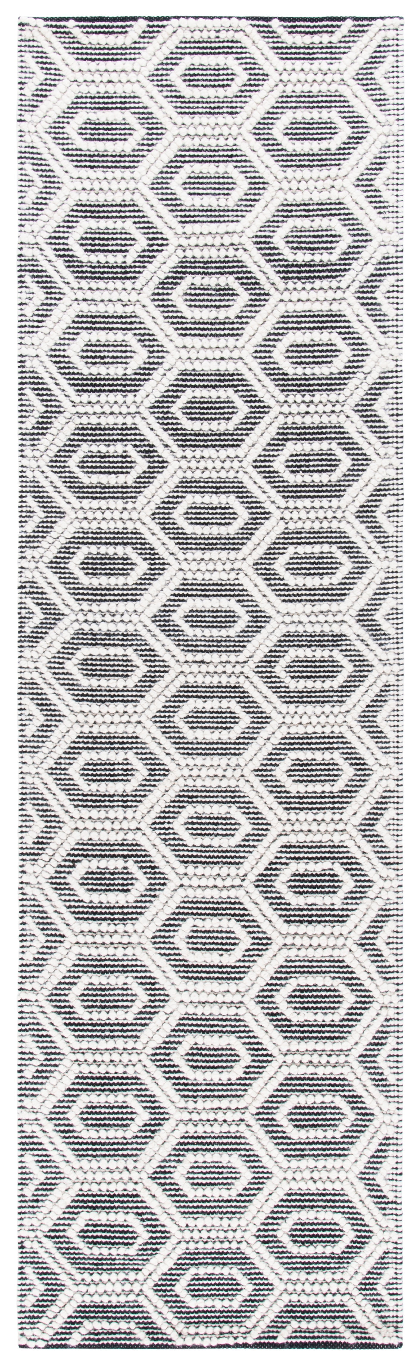 SAFAVIEH Natura Calvagh Geometric Runner Rug, Ivory/Black, 2'3" x 8'