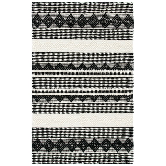 SAFAVIEH Natura Carly Geometric Area Rug, Black/Ivory, 2' x 3'