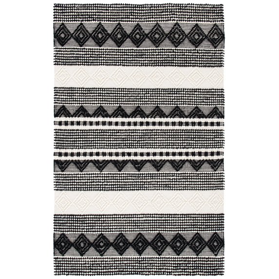 SAFAVIEH Natura Carly Geometric Area Rug, Black/Ivory, 4' x 6'