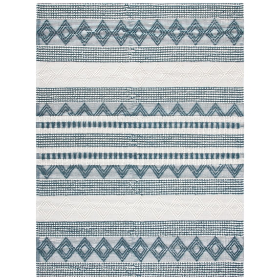 SAFAVIEH Natura Carly Geometric Area Rug, Dark Green/Ivory, 5' x 8'