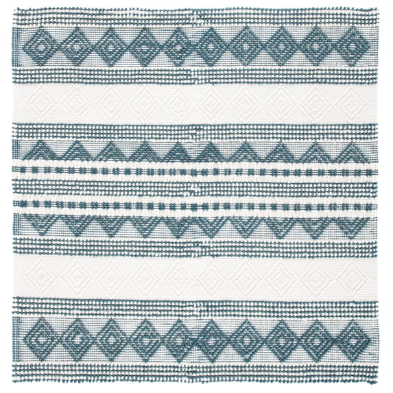 SAFAVIEH Natura Carly Geometric Area Rug, Dark Green/Ivory, 8' x 8' Square