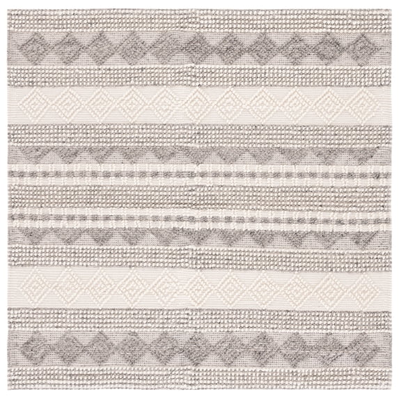 SAFAVIEH Natura Carly Geometric Area Rug, Grey/Ivory, 10' x 10' Square