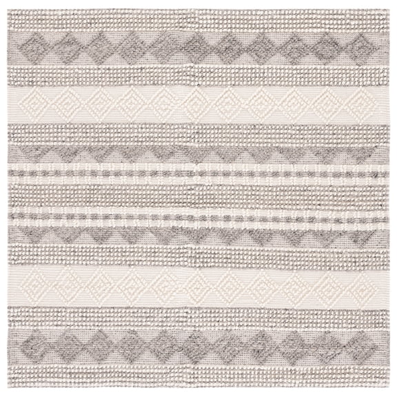 SAFAVIEH Natura Carly Geometric Area Rug, Grey/Ivory, 10' x 10' Square