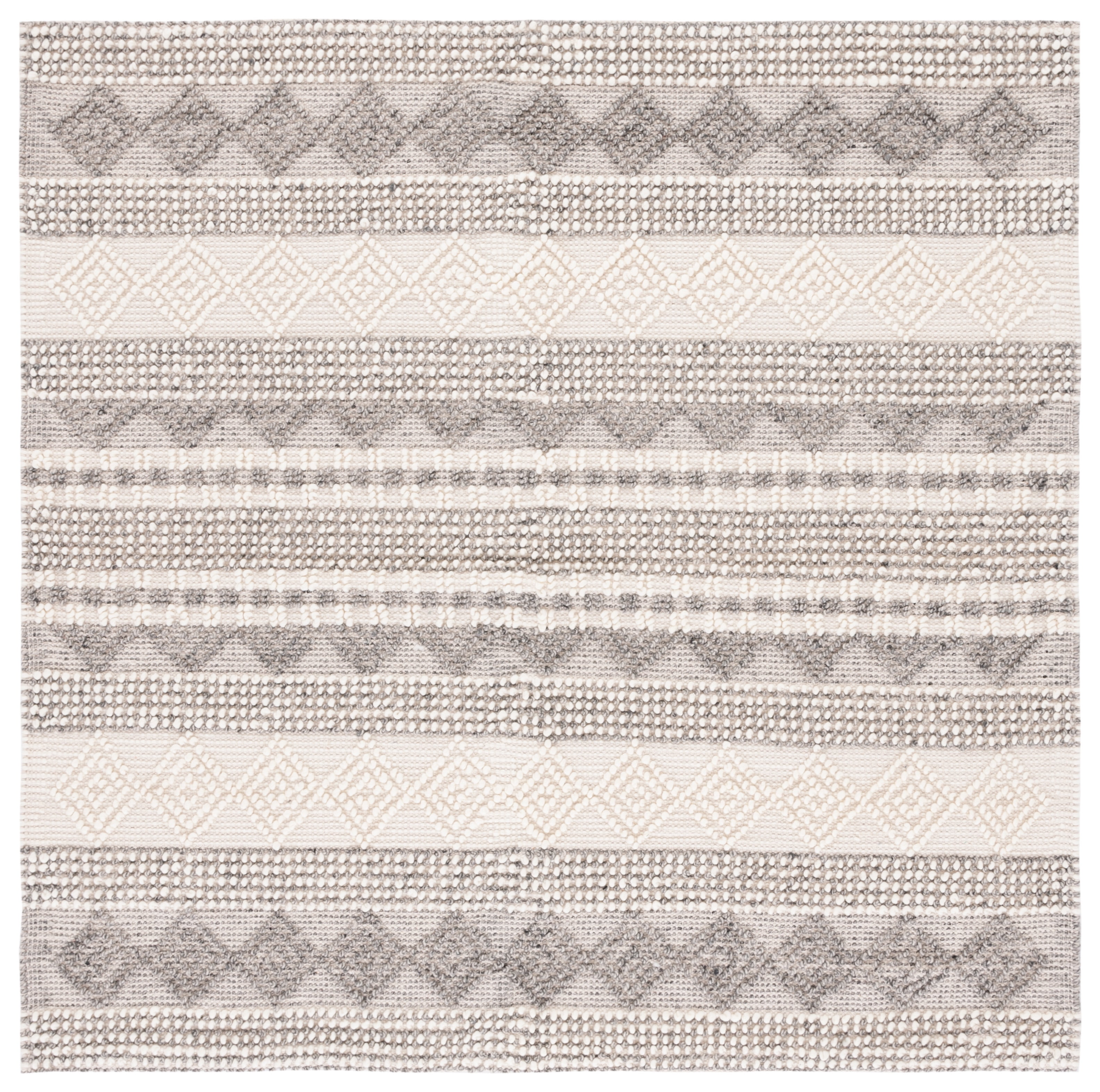SAFAVIEH Natura Carly Geometric Area Rug, Grey/Ivory, 11' x 11' Square
