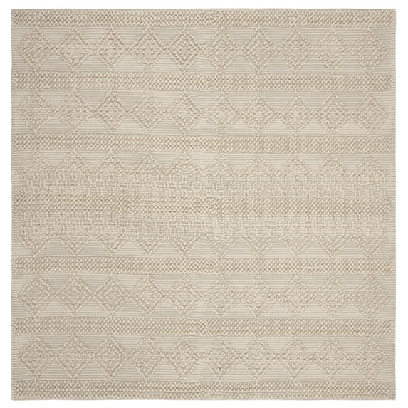 SAFAVIEH Natura Carly Geometric Area Rug, Ivory, 9' x 9' Square