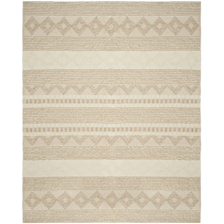 SAFAVIEH Natura Carly Geometric Braided Wool Area Rug, Beige/Ivory, 10' x 14'