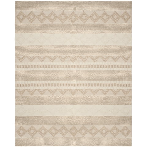 SAFAVIEH Natura Carly Geometric Braided Wool Area Rug, Beige/Ivory, 10' x 14'