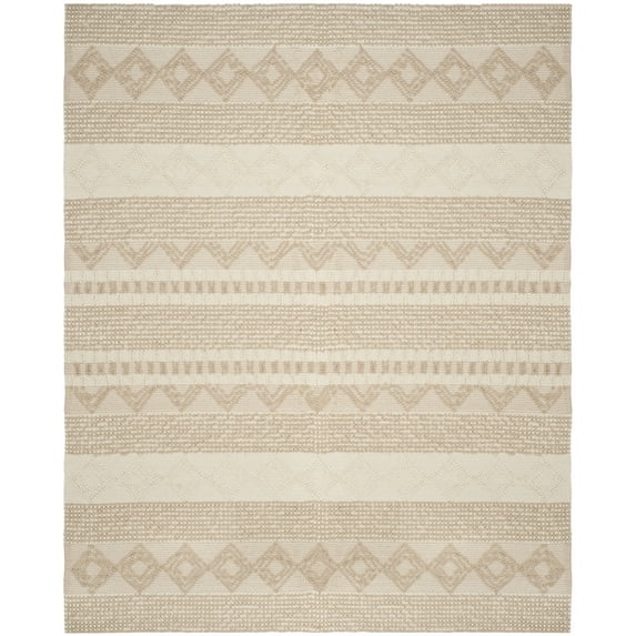 SAFAVIEH Natura Carly Geometric Braided Wool Area Rug, Beige/Ivory, 10' x 14'