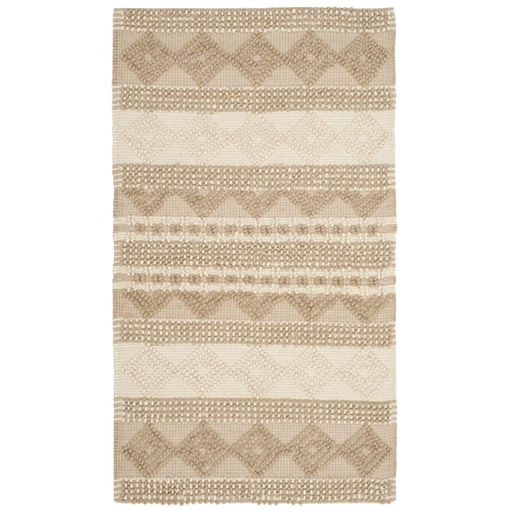 SAFAVIEH Natura Carly Geometric Braided Wool Area Rug, Beige/Ivory, 4' x 6'