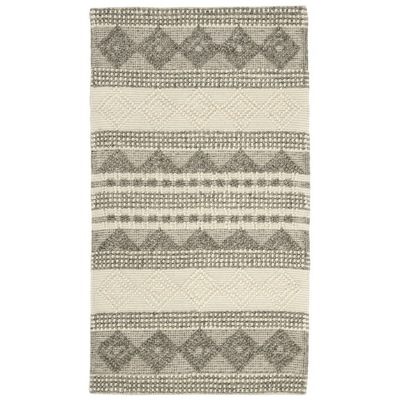 SAFAVIEH Natura Carly Geometric Braided Wool Area Rug, Grey/Ivory, 4' x 6'