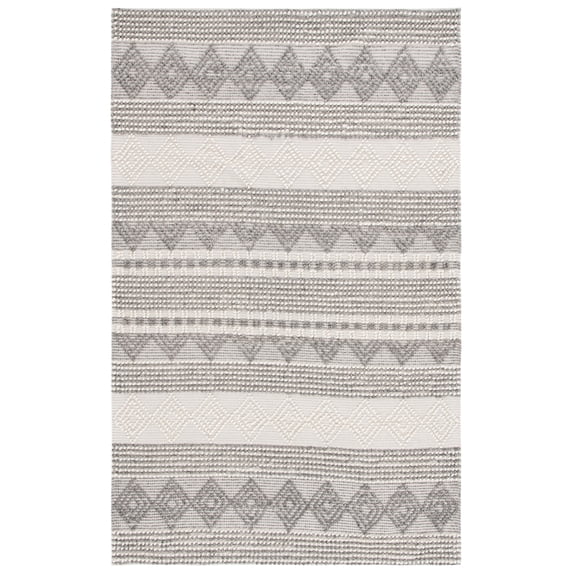 SAFAVIEH Natura Carly Geometric Braided Wool Area Rug, Grey/Ivory, 8' x 10'