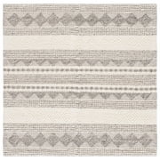 SAFAVIEH Natura Carly Geometric Braided Wool Area Rug, Grey/Ivory, 8' x 8' Square