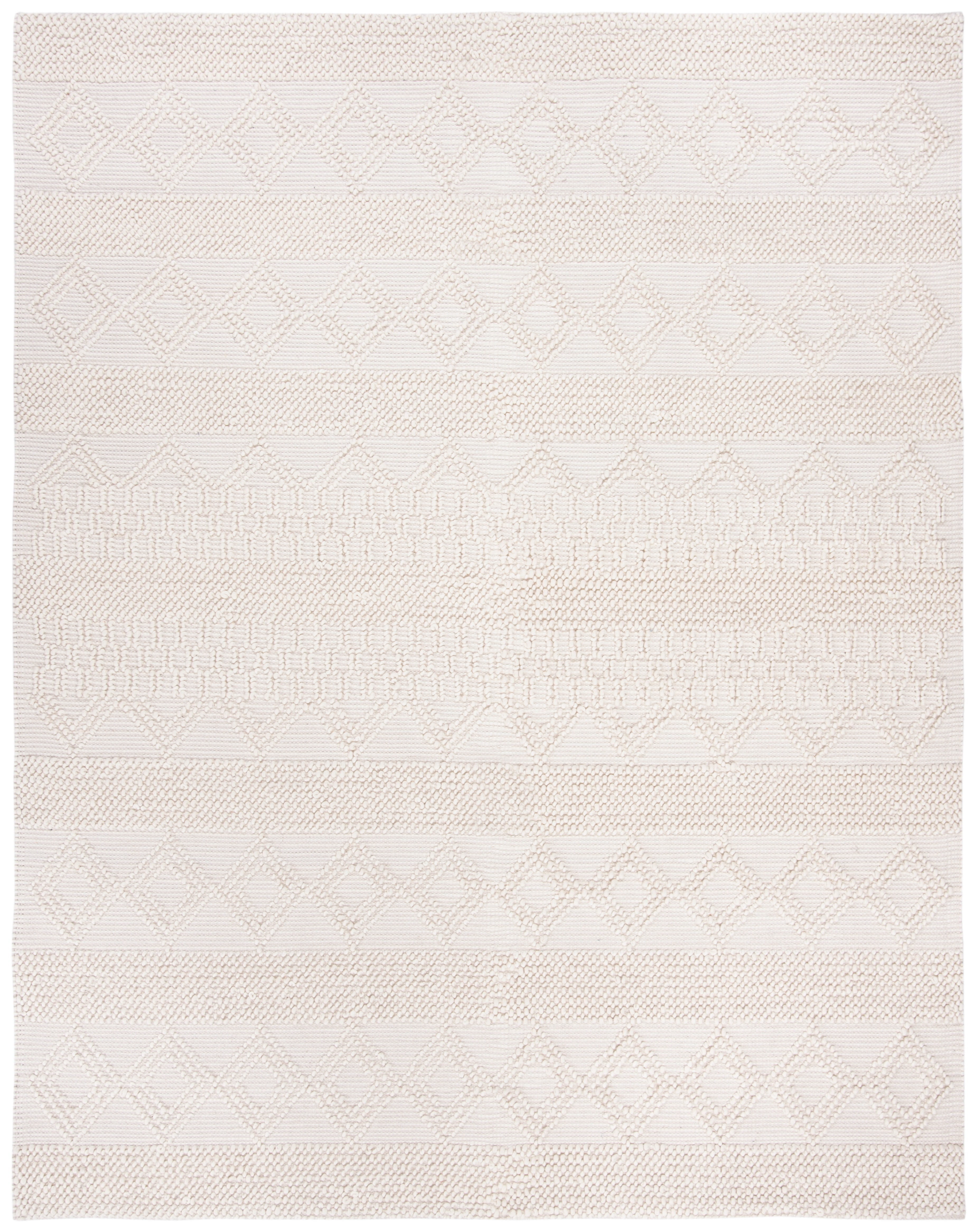 SAFAVIEH Natura Carly Geometric Braided Wool Area Rug, Ivory, 10' x 14'