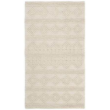 SAFAVIEH Natura Carly Geometric Braided Wool Area Rug, Ivory, 2' x 3'