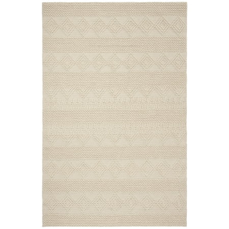 SAFAVIEH Natura Carly Geometric Braided Wool Area Rug, Ivory, 6' x 9'