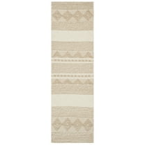 SAFAVIEH Natura Carly Geometric Braided Wool Runner Rug, Beige/Ivory, 2'3" x 10'