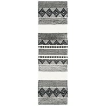 SAFAVIEH Natura Carly Geometric Runner Rug, Black/Ivory, 2'3" x 14'