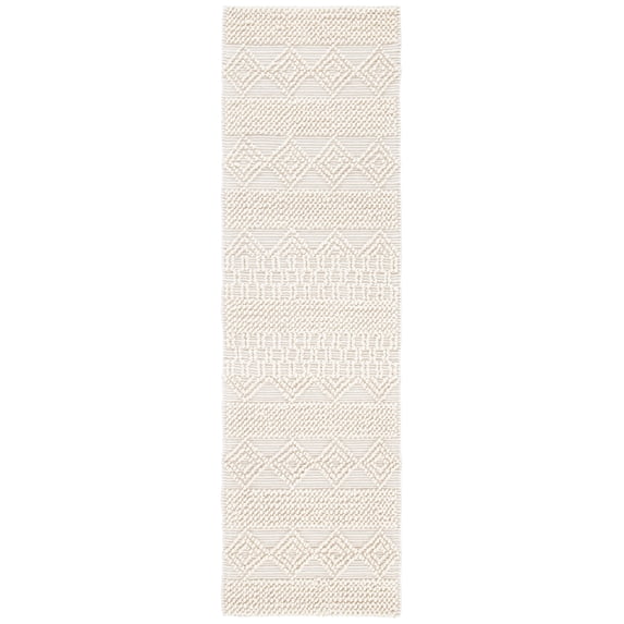 SAFAVIEH Natura Carly Geometric Runner Rug, Ivory, 2'3" x 16'