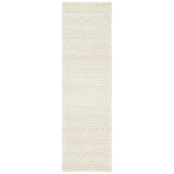 SAFAVIEH Natura Carly Geometric Runner Rug, Ivory, 2'3" x 20'