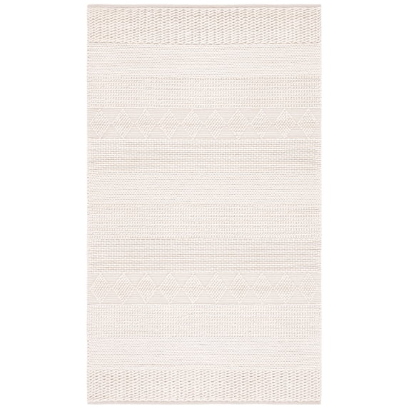 SAFAVIEH Natura Carter Striped Wool Area Rug, Ivory, 5' x 8'