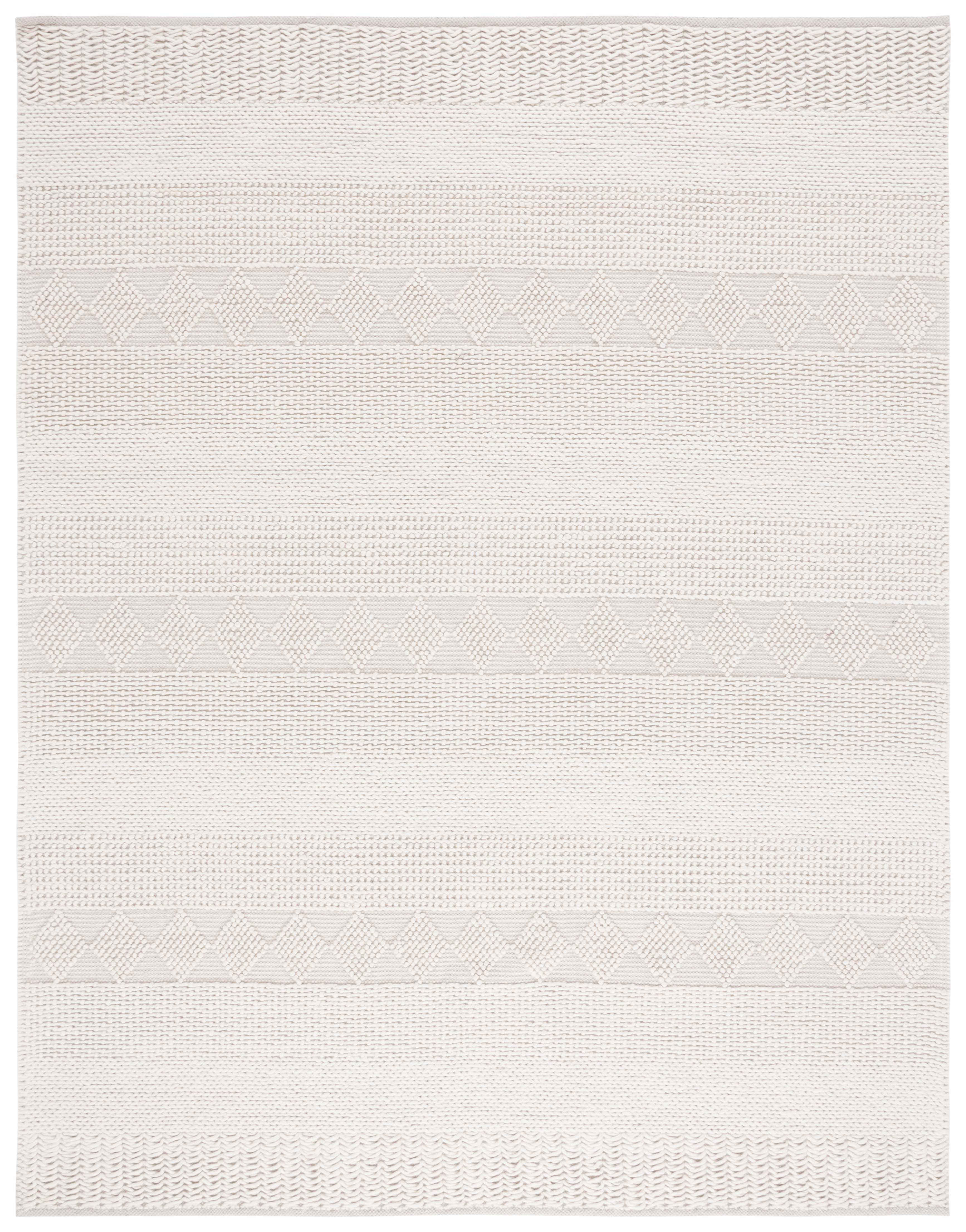 Ivory Hand-Knotted Wool 8' x 10' Area Rug