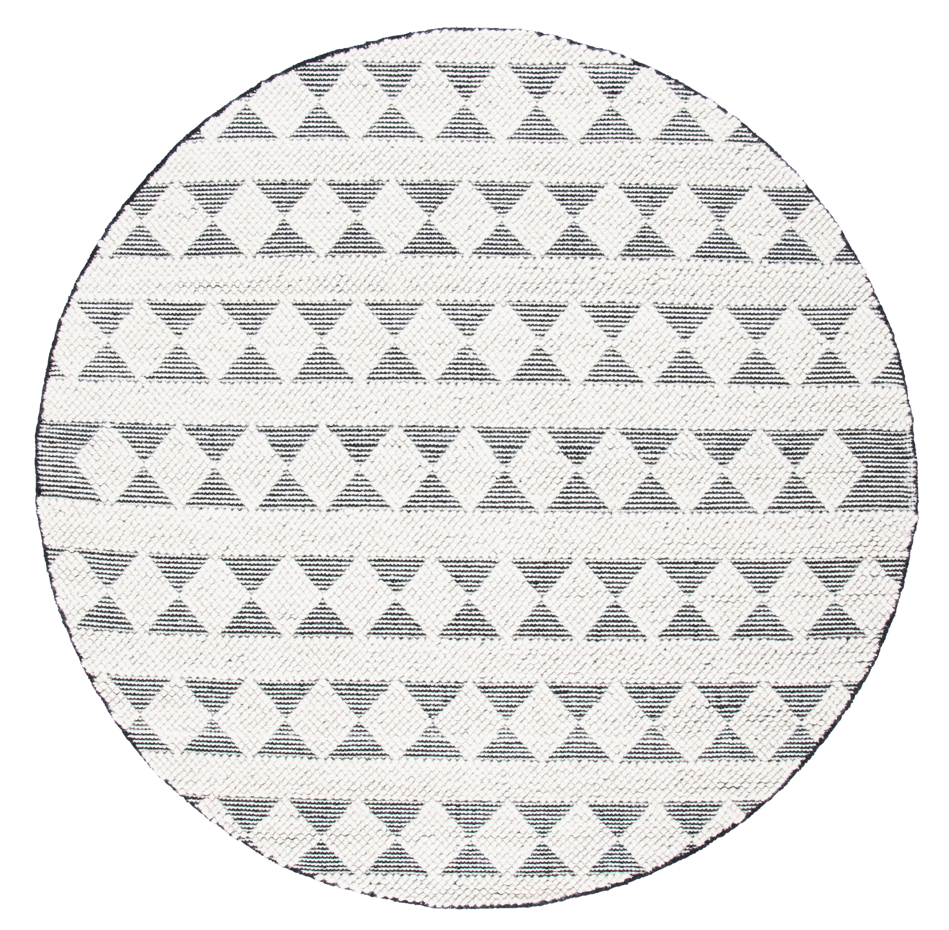 SAFAVIEH Natura Catherin Geometric Area Rug, Ivory/Black, 6' x 6' Round