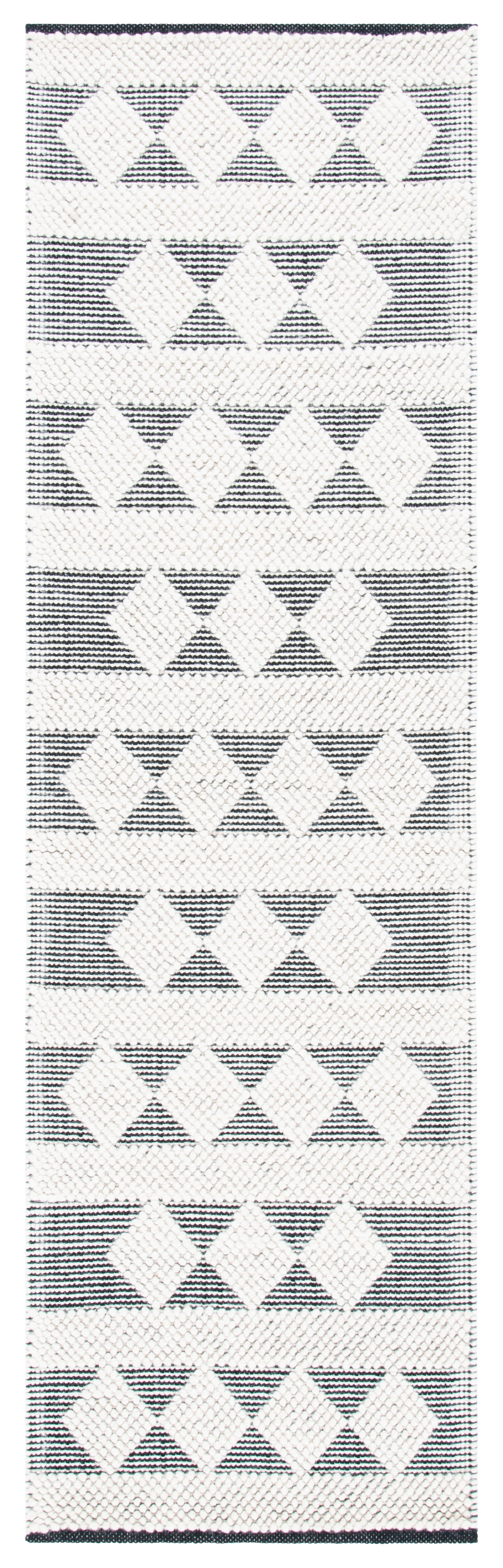 SAFAVIEH Natura Catherin Geometric Runner Rug, Ivory/Black, 2'3" x 8'